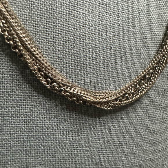 925 Italy Silver Multi Strand Necklace - Picture 3 of 7